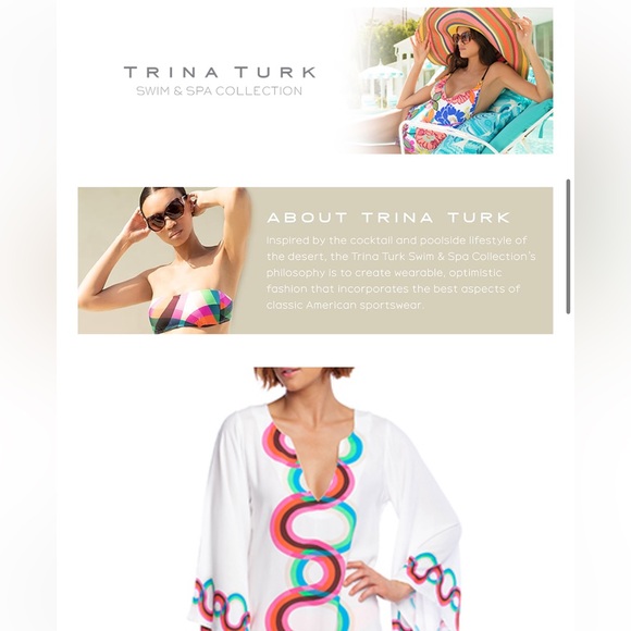 Trina Turk Women's Algiers Tunic Cover Up black White small - Picture 9 of 9